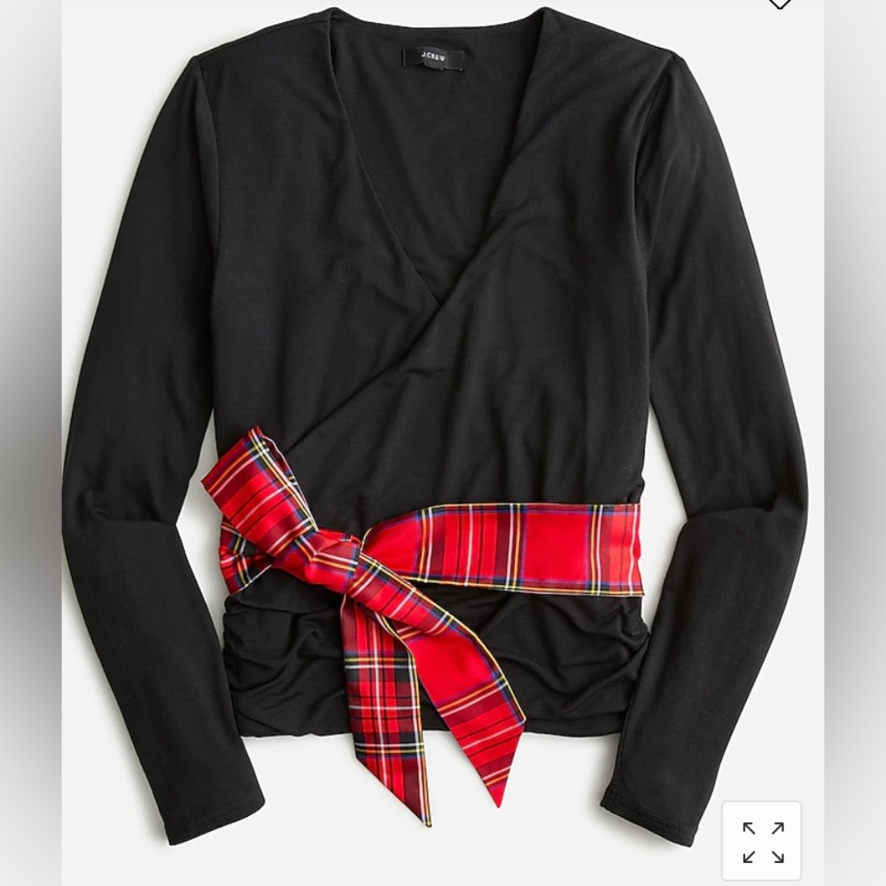 J. Crew Form-knit long sleeve wrap top